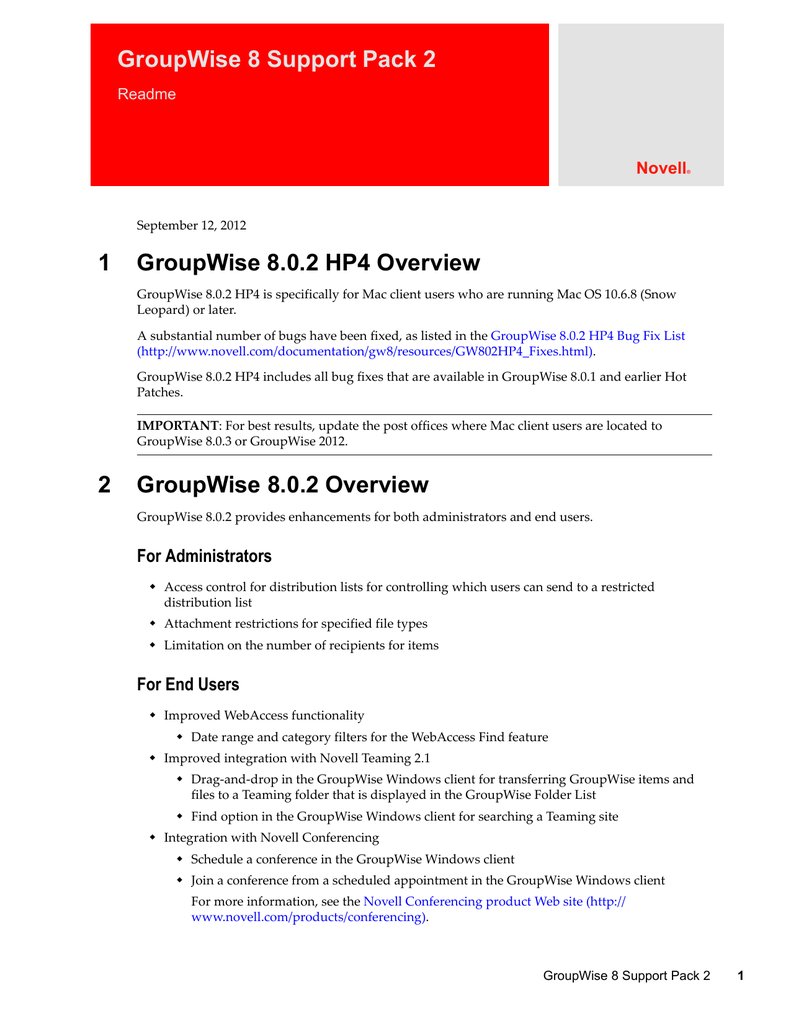 Groupwise client for mac